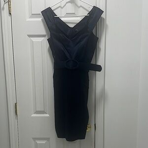 Ellen Tracy Midnight Blue Belted Dress